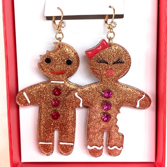 Betsey Johnson Gingerbread Earrings - Picture 3 of 6